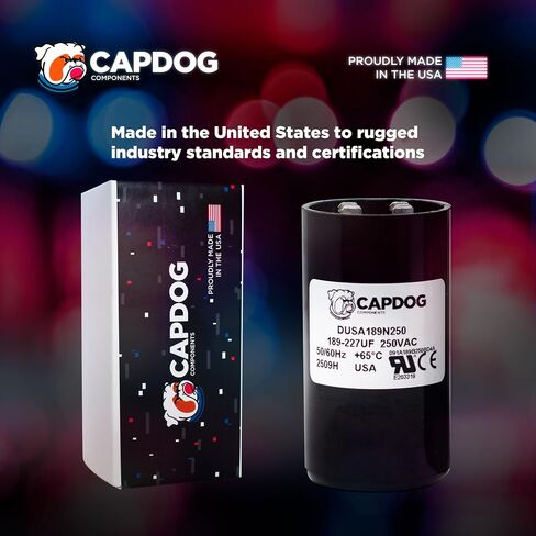 Capdog الولايات المتحدة الأمريكية صنع 189-227 فائق التوهج MFD 110/125/250 VAC استبدال مكثف بدء تشغيل المحرك لـ 2MET7 44ZU52 11051 11951 CAP-189-250 والمزيد in Kuwait