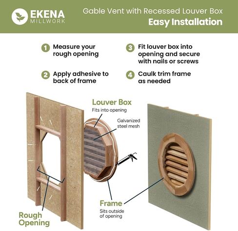 Ekena Millwork GVWRO16X1600SFUWR فتحة تهوية دائرية، 16 بوصة عرض × 16 بوصة (21 بوصة عرض × 21 بوصة ارتفاع حجم الإطار)، خشب الأرز الأحمر الغربي، غير مكتمل in Kuwait