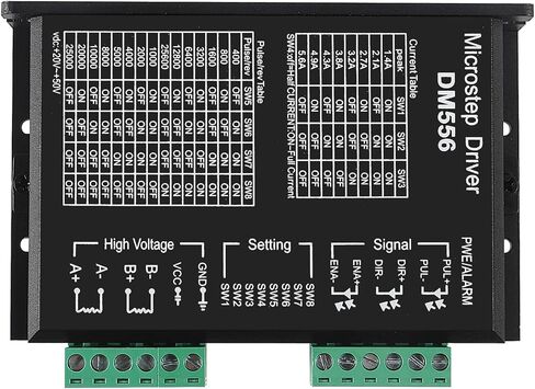 DM556 CNC Digital Stepper Driver - 2-Phase Stepper Motor Controller, 20-50V DC Max 5.6A, 128 Subdivision for Nema 23, 24 and Nema 34 Motors in Kuwait