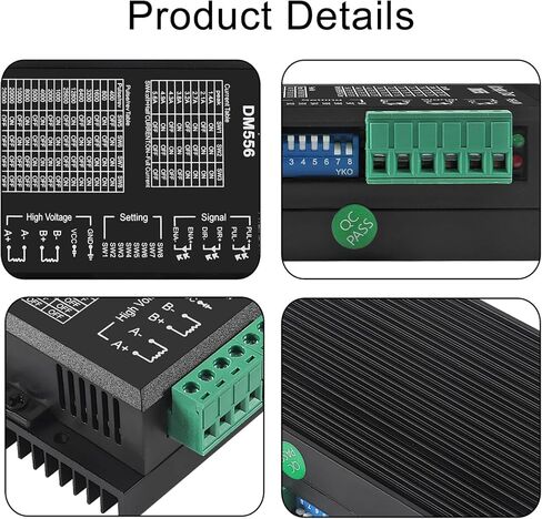 DM556 CNC Digital Stepper Driver - 2-Phase Stepper Motor Controller, 20-50V DC Max 5.6A, 128 Subdivision for Nema 23, 24 and Nema 34 Motors in Kuwait
