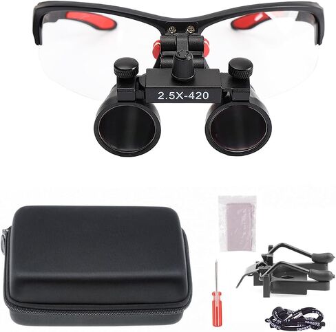 Dental Binocular Loupes 2.5X Magnifying Glasses Ultralight Eyeglasses for Dentistry Cloth Packaging in Kuwait