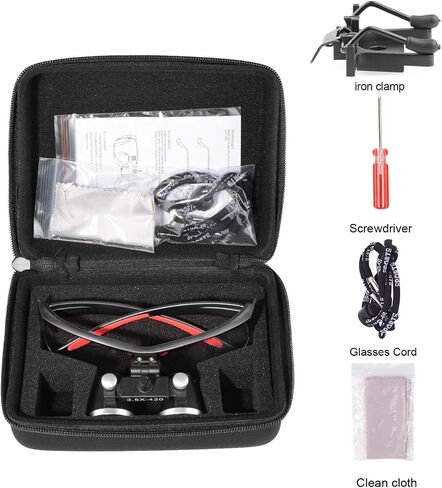 Dental Binocular Loupes 2.5X Magnifying Glasses Ultralight Eyeglasses for Dentistry Cloth Packaging in Kuwait