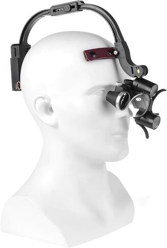 5 واط LED رئيس مصباح 3.5X التكبير مجهر Loupes قوس قابل للتعديل مع ضوء مزدوج مكبرة نظارات الألومنيوم حالة سوداء in Kuwait