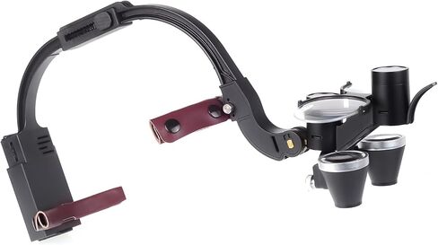 5 واط LED رئيس مصباح 3.5X التكبير مجهر Loupes قوس قابل للتعديل مع ضوء مزدوج مكبرة نظارات الألومنيوم حالة سوداء in Kuwait