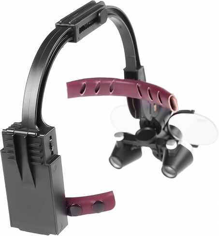5 واط LED رئيس مصباح 3.5X التكبير مجهر Loupes قوس قابل للتعديل مع ضوء مزدوج مكبرة نظارات الألومنيوم حالة سوداء in Kuwait