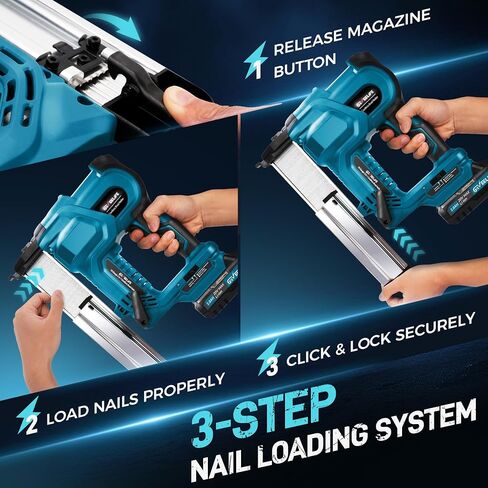 GEVEELIFE Cordless 2 "Brad Nailer، 2 في 1 20 فولت مسدس أظافر لاسلكي مع بطاريات 2 × 2.0 أمبير، مسدس أظافر 18 جيجا ومسدس أساسي، 1000 قطعة أظافر، عمق قابل للتعديل، وضعان لنجارة الخشب in Kuwait