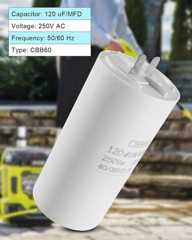 مكثف تشغيل المحرك CBB60 120 فائق التوهج 250VAC يناسب غسالة الضغط الكهربائية Ryobi Ry142300, 120MFD 120 فائق التوهج 250VAC in Kuwait