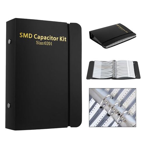 مجموعة أدوات المقاومات SMD 0201 مع مجلد تشكيلة المكثفات 0201 - عينة من مجموعة الكتب للمكونات الإلكترونية. in Kuwait