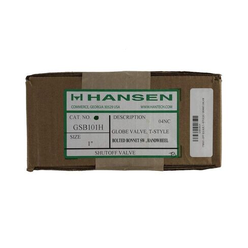Hansen GSB101H, 1" Shut-Off Valve, Globe, T-Style, Bolted Bonnet, Socket Weld, Handwheel in Saudi Arabia