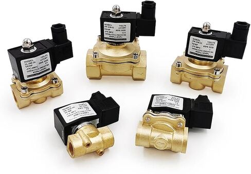DN15 DN20 DN25 Normally Close Brass Electric Solenoid Valve 1/2 3/4 1 Inch 110V/220V/DC12V/DC24V 1Pcs(DN15,DC12V) in Kuwait
