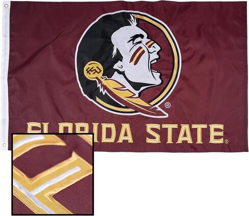 Desert Cactus Florida State University Flag - 3x5 Ft Embroidered Banner for Indoor/Outdoor Use, FSU Seminoles Design, for Events and Home Décor (Embroidered Design B) in Kuwait