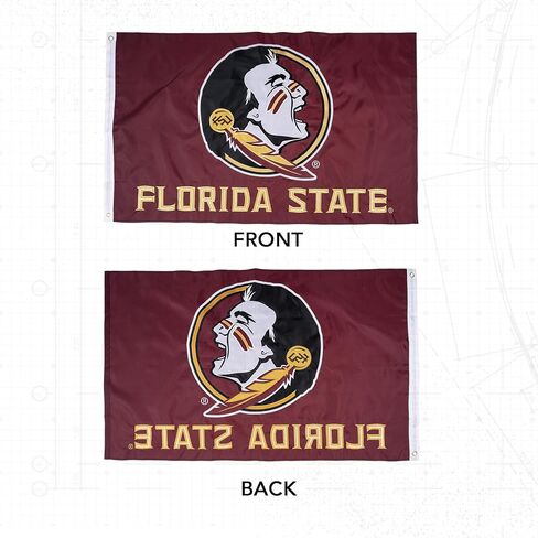 Desert Cactus Florida State University Flag - 3x5 Ft Embroidered Banner for Indoor/Outdoor Use, FSU Seminoles Design, for Events and Home Décor (Embroidered Design B) in Kuwait