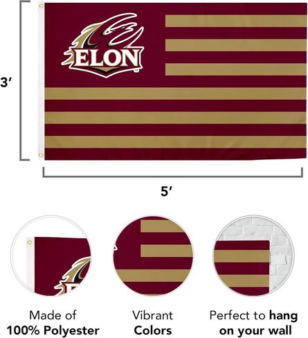 Desert Cactus Elon University Indoor and Outdoor 100% Polyester University Flag Banner, 3x5 Feet Phoenix (Nation) in Kuwait
