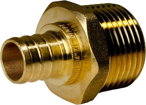 2 Pieces XFITTING 3/4" Pex X 1" Male NPT Adapter - Brass Crimp Fitting for Pex B Tubing - Full Port, Male, 2 Packs in Kuwait