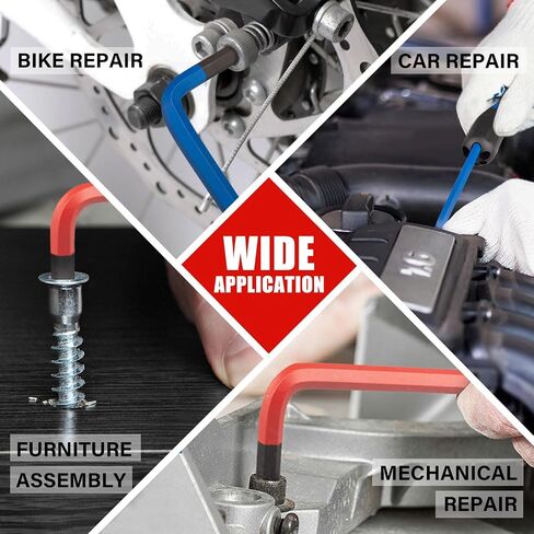 TOPEX 38 قطعة مفتاح ربط سداسي ألين مجموعة مفاتيح ألين نهاية الكرة مع مفتاح سداسي قابل للطي بمقبض على شكل حرف T، SAE(1/16 بوصة - 3/8 بوصة) متري (1.5 مم - 10 مم) توركس (T10-T50) للاستخدام المنزلي لميكانيكي السيارات بنفسك in Kuwait
