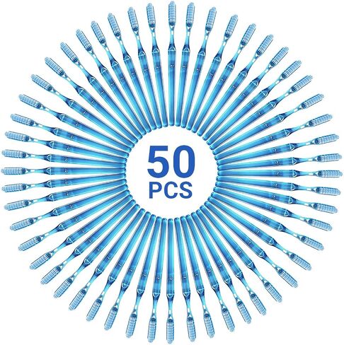 فرشاة أسنان مع معجون أسنان للاستعمال مرة واحدة، منجم، 50 عبوة | فرشاة أسنان مسبقة اللصق مغلفة بشكل فردي، خالية من الفلورايد، بدون شطف، كبيرة الحجم لـ Airbnb، الفنادق، التخييم، السفر، رحلات العمل in Kuwait
