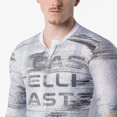 CASTELLI، قميص بشعار Stratus - للرجال، أبيض/رمادي دخاني، XL in Kuwait