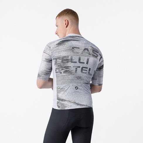 CASTELLI، قميص بشعار Stratus - للرجال، أبيض/رمادي دخاني، XL in Kuwait
