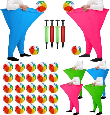 6 Sets Granny Pants Yard Games for Adults, Outdoor Party Game Set with 30 Bouncy Balls and 4 Air Pumps, Funny Backyard Lawn Games for Family Reunion, Group Activities, Team Building Events in Kuwait