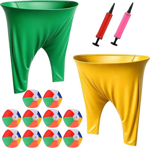 GOLDGE Granny Pants Yard Game for Family Reunion Backyard Lawn Game | with 2 Giant Pants, 10 Bouncy Balls, Big Pants Toss Game - Granny Pants Outdoor Game for Adults Party Field Carnival Game in Kuwait