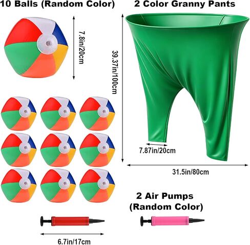 GOLDGE Granny Pants Yard Game for Family Reunion Backyard Lawn Game | with 2 Giant Pants, 10 Bouncy Balls, Big Pants Toss Game - Granny Pants Outdoor Game for Adults Party Field Carnival Game in Kuwait