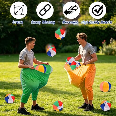 GOLDGE Granny Pants Yard Game for Family Reunion Backyard Lawn Game | with 2 Giant Pants, 10 Bouncy Balls, Big Pants Toss Game - Granny Pants Outdoor Game for Adults Party Field Carnival Game in Kuwait