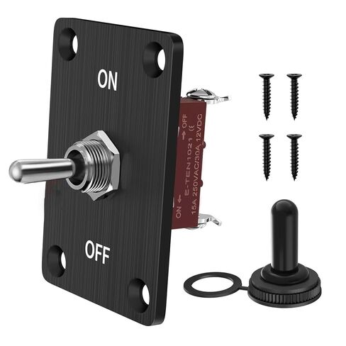 Momentary Toggle Switch 12V 2 Pin SPST ON/Off Way Waterproof Toggle Switch 30A with Mounting Panel for Boat Marine Auto Winch RV(Panel 2-pin) in Kuwait