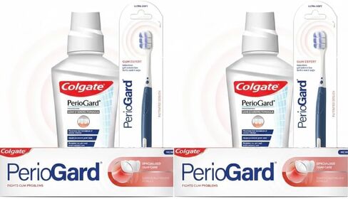 Colgate Peppermint Ice PerioGard Gum Protection Toothpaste 90g and MouthWash 250ml with Perioguard Toothbrush (Complete Oral Care) in Kuwait