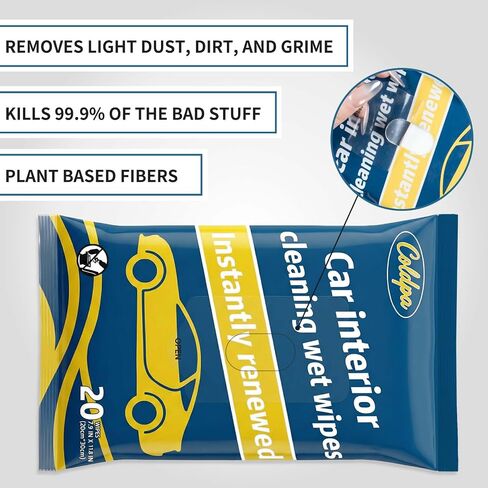 مناديل تنظيف السيارة، مناديل سطحية داخلية متعددة الأغراض، قطعة قماش ناعمة للتنظيف للاستعمال مرة واحدة لإزالة الغبار والبقع على لوحة القيادة ومقعد السيارة وباب السيارة in Kuwait