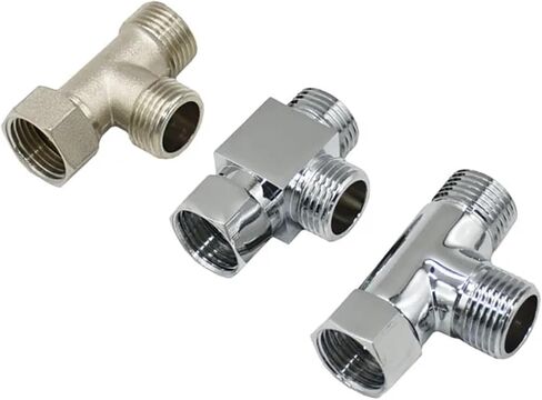 1 قطعة النحاس T-typ أنثى 1/2 إلى 1/2 بوصة Mal 2-Way المياه الفاصل المحملة 1/2 "موضوع موصل المحملة تركيبات سباكة (B) in Kuwait