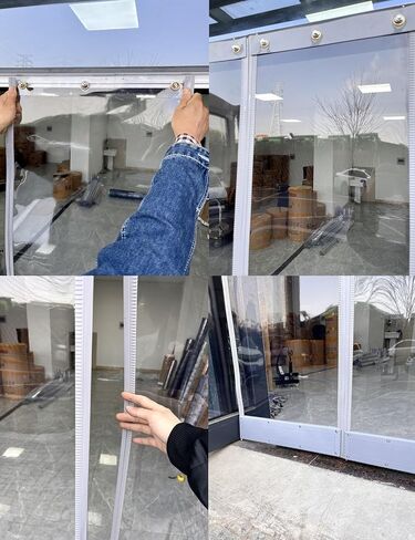 ستارة باب شريطية بلاستيكية - ستارة فينيل PVC مقاومة للرياح/دافئة/غبار، ستائر بلاستيكية شفافة ذاتية اللصق، باب دخول تجاري لمداخل السوبر ماركت، المرآب، المستودع in Kuwait