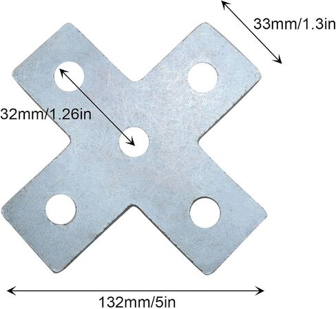 2PCS Stainless Steel Cross Connection Tabs Adjustable Bracket Angle Yards Furniture Component Fasteners Post Slot Bracket Heavy Duty Flat Cross Tie Bracket for Hotel Mall Office Store in Kuwait
