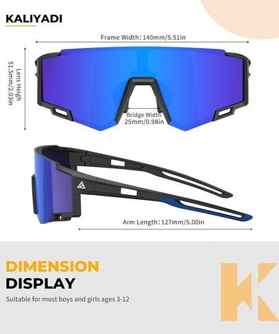 KALIYADI Polarized Sunglasses-for-Kids Sports Kids-Sunglasses: Boys and Girls Sun Glasses with UV400 for Running Cycling in Kuwait