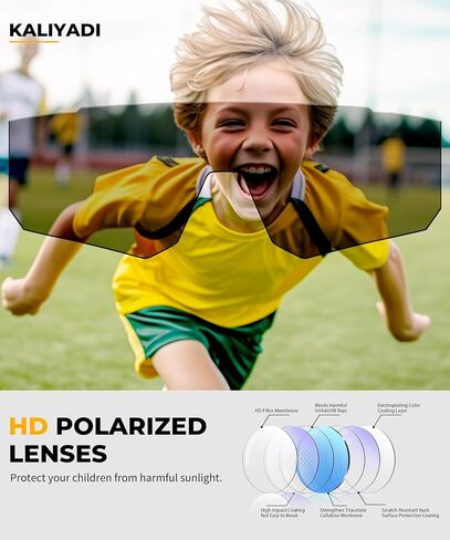 KALIYADI Polarized Sunglasses-for-Kids Sports Kids-Sunglasses: Boys and Girls Sun Glasses with UV400 for Running Cycling in Kuwait