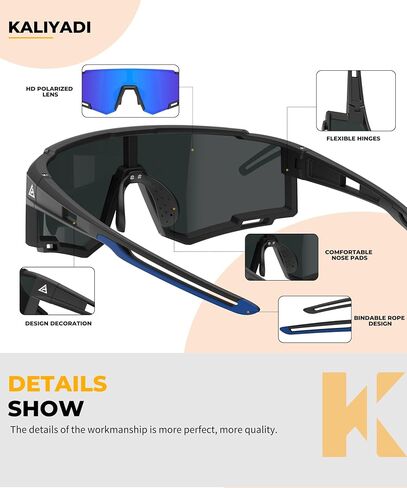 KALIYADI Polarized Sunglasses-for-Kids Sports Kids-Sunglasses: Boys and Girls Sun Glasses with UV400 for Running Cycling in Kuwait