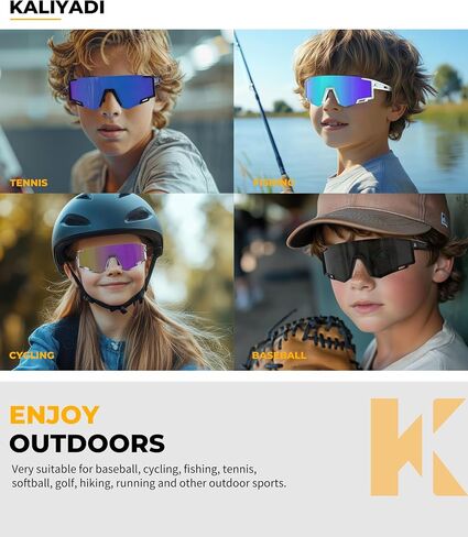 KALIYADI Polarized Sunglasses-for-Kids Sports Kids-Sunglasses: Boys and Girls Sun Glasses with UV400 for Running Cycling in Kuwait
