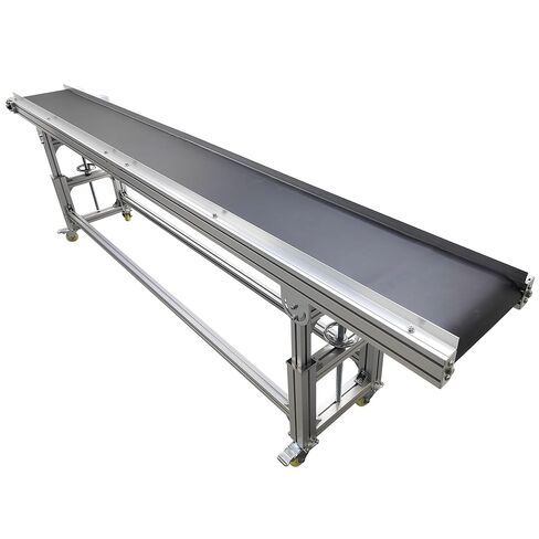 TECHTONGDA PVC حزام سير ناقل مسطح 118 بوصة طول 11.8 بوصة عرض قابل للتعديل الارتفاع والسرعة 27.1-35 بوصة 13.12-65.62 قدم / دقيقة 110 فولت / 120 وات in Kuwait