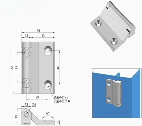 1PCS304 Stainless Steel Widened and Thickened Heavy-Duty Oven Hinge Industrial Machinery Electrical Cabinet Door Hinge(A) in Kuwait