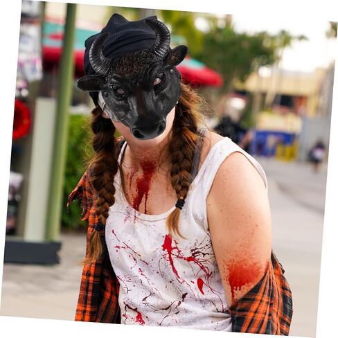 Homoyoyo Bull Mask زي نصف وجه لقناع الحيوانات من البولي يوريثان للحفلات التنكرية والأحداث التنكرية، تصميم جذاب للارتداء ومغامرات الملهى الليلي in Kuwait