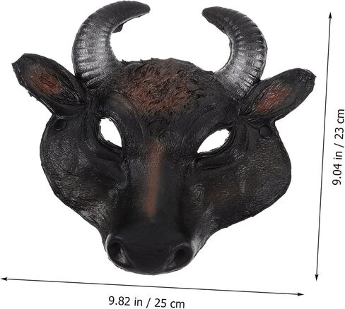 Homoyoyo Bull Mask زي نصف وجه لقناع الحيوانات من البولي يوريثان للحفلات التنكرية والأحداث التنكرية، تصميم جذاب للارتداء ومغامرات الملهى الليلي in Kuwait
