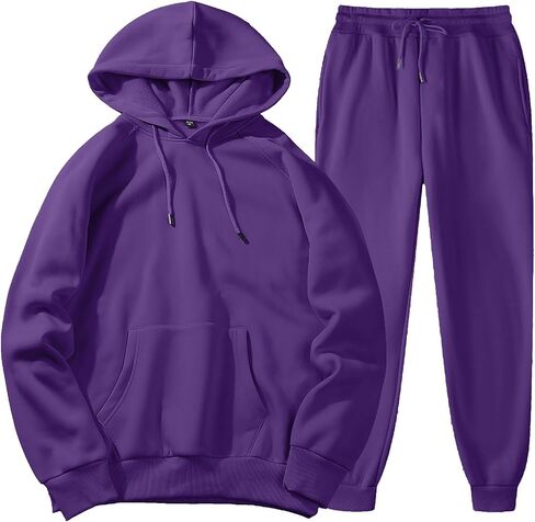 Men's Tracksuits, 2 Piece Tracksuit Set Outfit Jogging Sweatsuit Workout Athletic Long Sleeve Hoodie Sweatpant Set in Kuwait