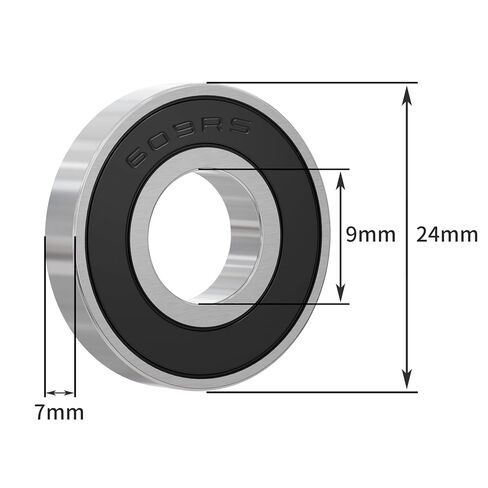8Pcs 609RS Deep Groove Ball Bearing 9x24x7mm | Double Rubber Seal, Miniature Size, Industrial Grade, Smooth Rotation, Pre-Lubricated in Kuwait