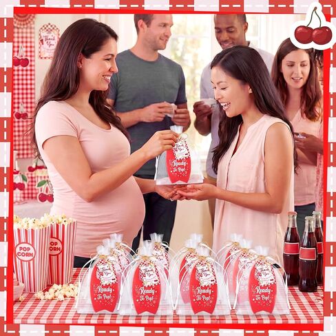 Domensi 50 Set She's Ready to Pop Bottle Openers, Baby Shower Favors for Guests, Retro Soda Bottle Opener Return Gifts with Organza Bags and Thank You Tags for Baby Shower Decorations in Kuwait