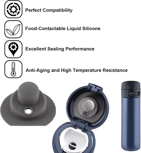 6pcs Upper Lid Cover Gasket Replacement for Zojirushi Stainless Steel Mug 16oz 12oz, Silicone Lid Seal Ring Parts Leak-Proof Accessories Compatible with SM-K Series Water Bottle, BPA Free in Kuwait