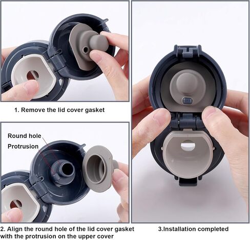 6pcs Upper Lid Cover Gasket Replacement for Zojirushi Stainless Steel Mug 16oz 12oz, Silicone Lid Seal Ring Parts Leak-Proof Accessories Compatible with SM-K Series Water Bottle, BPA Free in Kuwait