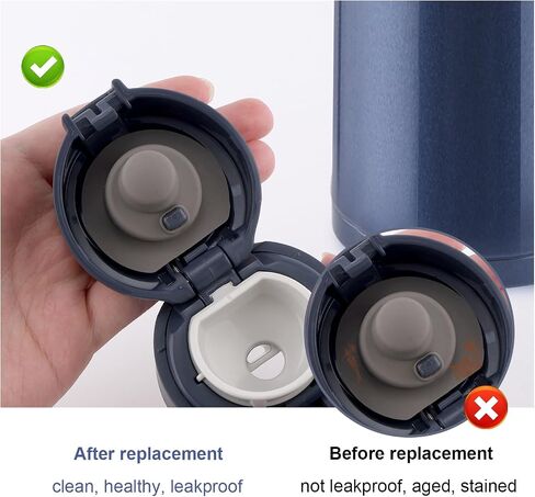6pcs Upper Lid Cover Gasket Replacement for Zojirushi Stainless Steel Mug 16oz 12oz, Silicone Lid Seal Ring Parts Leak-Proof Accessories Compatible with SM-K Series Water Bottle, BPA Free in Kuwait