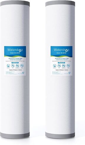 Waterdrop WF20FG Whole House Water Filter, Compatible with WHF3T-FG, iSpring WGB32BM, Express Water WH300SICS, HQUA WF3-01, Any 20" x 4.5" System, Reduces Iron, Manganese, Chlorine in Kuwait