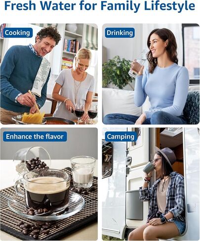 استبدال خرطوشة فلتر المياه الجديدة من Culligan Pitcher & Dispenser ZEROF01، ترشيح متقدم بخمس مراحل، يقلل الرصاص، إجمالي PFAS، الزئبق، الفلورايد والكلور من GAMOTH، عدد 4 in Kuwait