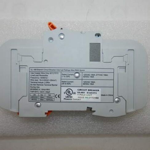PHOENIX CONTACT TMC 81C 20A (2907573)، 10 KA، 120 فولت تيار متردد، 20 أمبير، 60 فولت تيار مستمر، قاطع الدائرة، حامل السكك الحديدية DIN، رمادي، جهاز مغناطيسي حراري in Kuwait