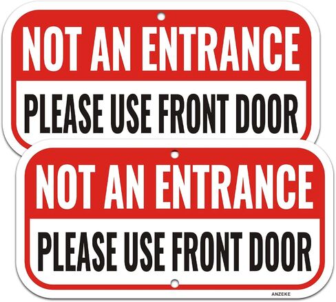 (عبوتان) ليس مدخل، يرجى استخدام لافتة الباب الأمامية، لافتة لا تدخل الباب، 25.4 سم × 17.78 سم، ألومنيوم عاكس مقاوم للصدأ وليس لافتة باب المدخل، مقاومة للبهتان/الطقس، محمية من الأشعة فوق البنفسجية، سهلة التركيب in Kuwait